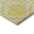 8' Yellow And Ivory Abstract Geometric Washable Round Rug With UV Protection