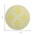 8' Yellow And Ivory Abstract Geometric Washable Round Rug With UV Protection