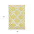 8' X 10' Yellow And Ivory Abstract Geometric Washable Area Rug With UV Protection