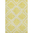 8' X 10' Yellow And Ivory Abstract Geometric Washable Area Rug With UV Protection