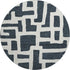 8' Black And Ivory Abstract Geometric Washable Round Rug With UV Protection