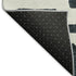 8' Black And Ivory Abstract Geometric Washable Round Rug With UV Protection
