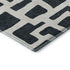 8' Black And Ivory Abstract Geometric Washable Round Rug With UV Protection