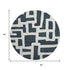 8' Black And Ivory Abstract Geometric Washable Round Rug With UV Protection