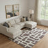 8' X 10' Chocolate And Beige Abstract Geometric Washable Area Rug With UV Protection