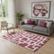 5' X 8' Burgundy And Ivory Abstract Geometric Washable Area Rug With UV Protection