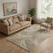 5' X 8' Brown And Beige Floral Washable Area Rug With UV Protection