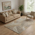 5' X 8' Brown And Beige Floral Washable Area Rug With UV Protection