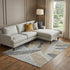 8' X 10' Gray Gold And Ivory Floral Washable Area Rug With UV Protection