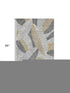 8' X 10' Gray Gold And Ivory Floral Washable Area Rug With UV Protection