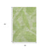 5' X 8' Lime Green And Ivory Floral Washable Area Rug With UV Protection