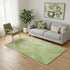 5' X 8' Lime Green And Ivory Floral Washable Area Rug With UV Protection