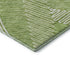 8' Lime Green And Ivory Floral Washable Round Rug With UV Protection