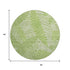 8' Lime Green And Ivory Floral Washable Round Rug With UV Protection