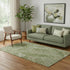 5' X 8' Olive Green Ivory And Beige Floral Washable Area Rug With UV Protection