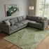8' X 10' Olive Green Ivory And Beige Floral Washable Area Rug With UV Protection