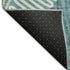 8' X 10' Teal Ivory And Gray Floral Washable Area Rug With UV Protection