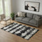 5' X 8' Black And Ivory Striped Washable Area Rug With UV Protection