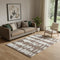 5' X 8' Brown And Beige Striped Washable Area Rug With UV Protection