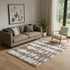5' X 8' Brown And Beige Striped Washable Area Rug With UV Protection