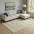 8' X 10' Gold And Beige Striped Washable Area Rug With UV Protection