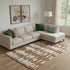 9' X 12' Rust And Beige Striped Washable Area Rug With UV Protection