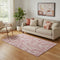 5' X 8' Blush And Ivory Tribal Washable Area Rug With UV Protection