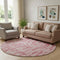 8' Blush And Ivory Tribal Washable Round Rug With UV Protection