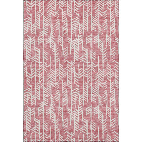8' X 10' Blush And Ivory Tribal Washable Area Rug With UV Protection