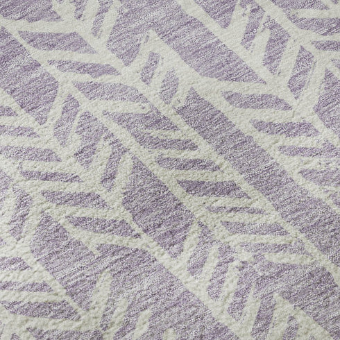 9' X 12' Lavender And Ivory Tribal Washable Area Rug With UV Protection
