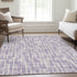 9' X 12' Lavender And Ivory Tribal Washable Area Rug With UV Protection