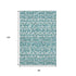 8' X 10' Teal And Ivory Southwestern Washable Area Rug With UV Protection