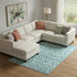 8' X 10' Teal And Ivory Southwestern Washable Area Rug With UV Protection