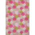 5' X 8' Pink Green And Ivory Polka Dot Washable Area Rug With UV Protection