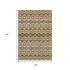 5' X 8' Gold Brown And Ivory Moroccan Washable Area Rug With UV Protection