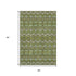 5' X 8' Olive Green And Beige Moroccan Washable Area Rug With UV Protection