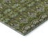 8' Olive Green And Beige Moroccan Washable Round Rug With UV Protection