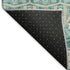 8' Teal Beige And Ivory Moroccan Washable Round Rug With UV Protection