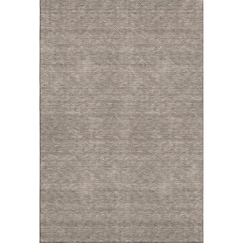 8' X 10' Brown And Ivory Abstract Geometric Washable Area Rug With UV Protection