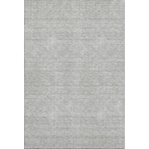 5' X 8' Gray And Ivory Abstract Geometric Washable Area Rug With UV Protection