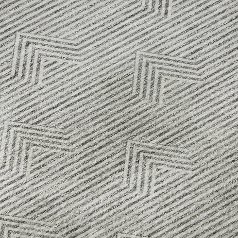 5' X 8' Gray And Ivory Abstract Geometric Washable Area Rug With UV Protection