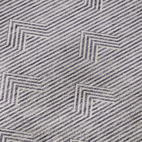 8' X 10' Purple And Ivory Abstract Geometric Washable Area Rug With UV Protection