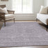 8' X 10' Purple And Ivory Abstract Geometric Washable Area Rug With UV Protection