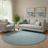 8' Teal And Ivory Abstract Geometric Washable Round Rug With UV Protection