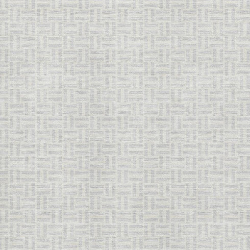 8' X 10' Silver And Ivory Geometric Washable Area Rug With UV Protection