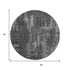 8' Black And Ivory Geometric Washable Round Rug With UV Protection