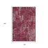 5' X 8' Burgundy And Ivory Geometric Washable Area Rug With UV Protection