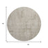 8' Taupe And Beige Geometric Washable Round Rug With UV Protection