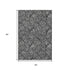 5' X 8' Black And Ivory Floral Washable Area Rug With UV Protection