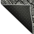 5' X 8' Black And Ivory Floral Washable Area Rug With UV Protection